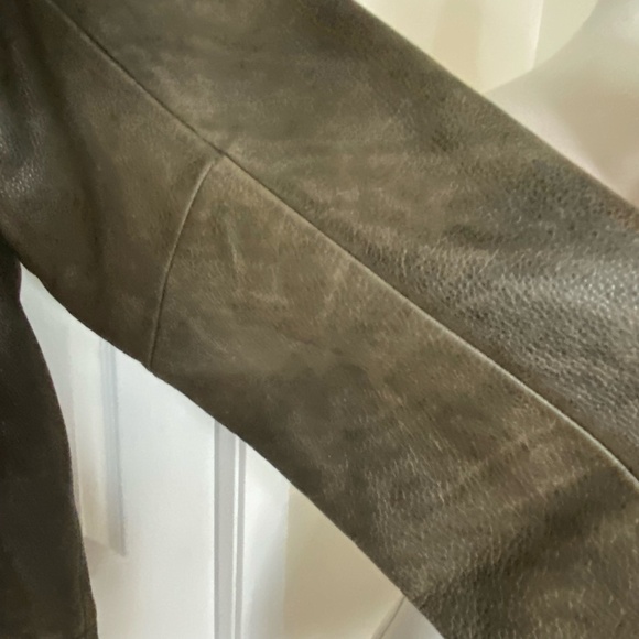 Eddie Bauer Vintage Brown Leather Distressed Lined Mens Casual Coat- Sz-XL - Picture 12 of 16